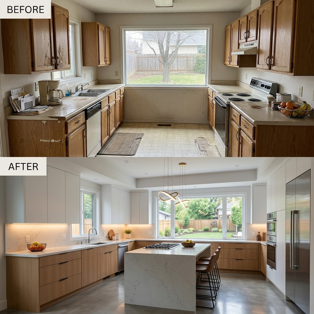 Before after cabinets — Dallas, TX