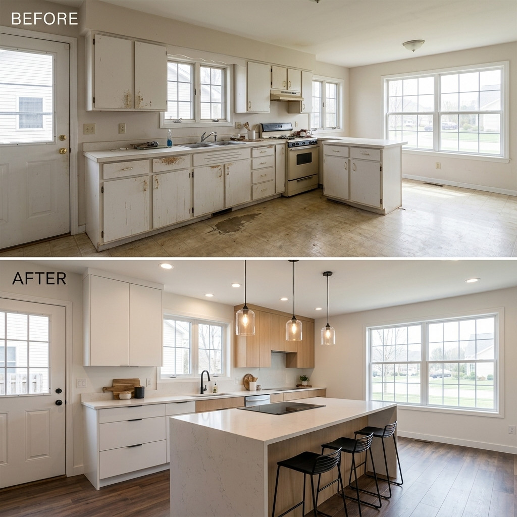 Before after cabinets — Dallas, TX