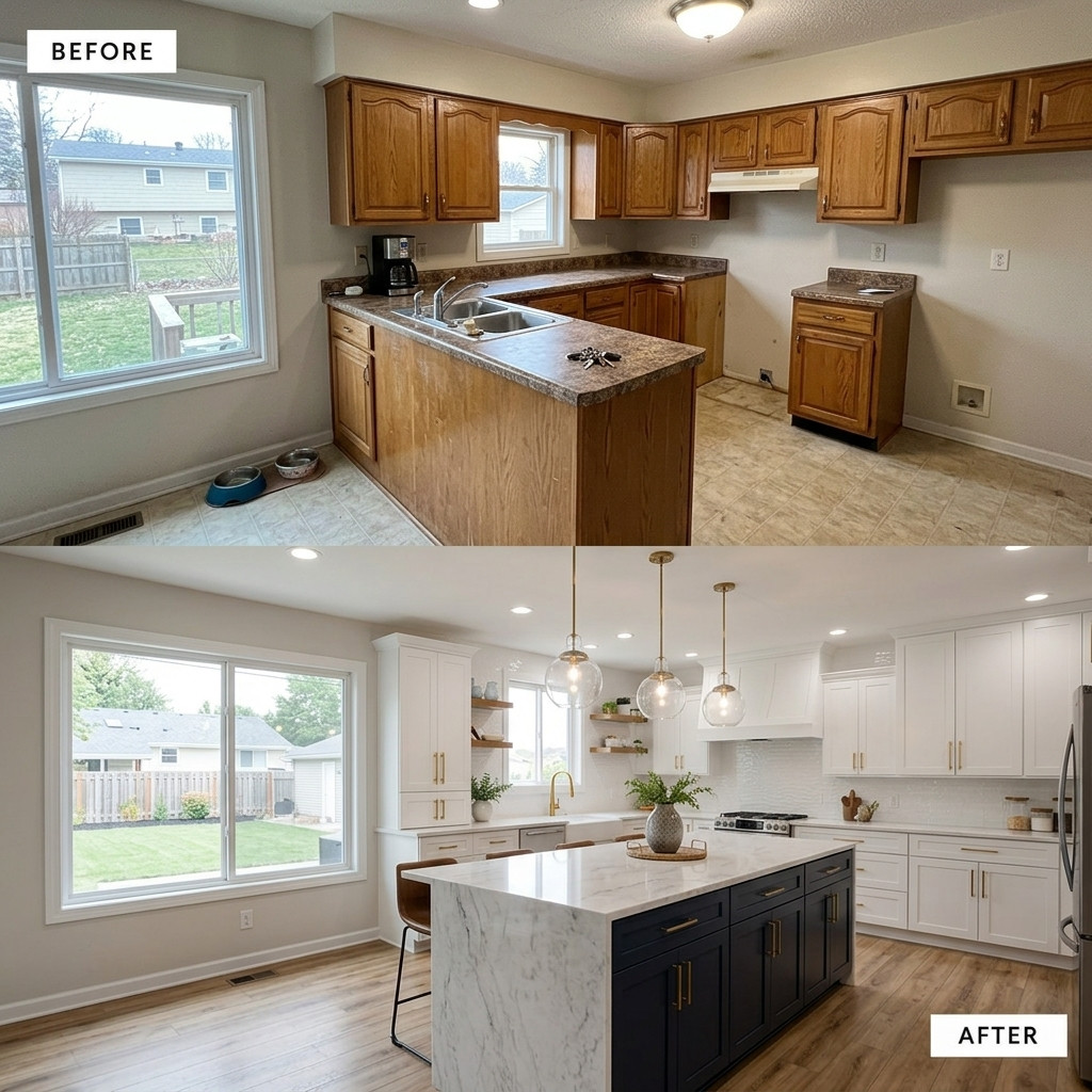 Before after cabinets — Dallas, TX
